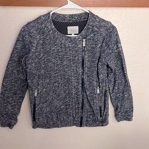 Pepe Jeans Asymmetrical Navy Blue & White Jacket Size 14 (UK)